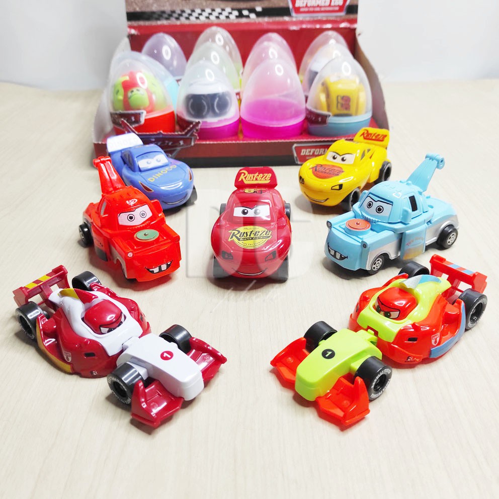 Cars 3 Deformed Egg HARGA ECERAN Mainan Telur Mobil Balap Mini