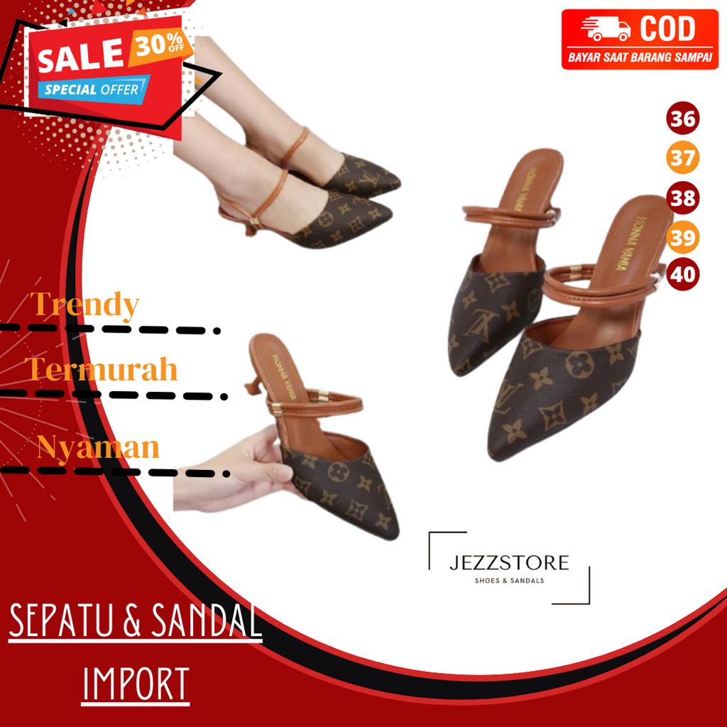 JS20 Sandal Ibu Kondangan pesta Sendal Wanita Jinjit Kekinian Tinggi Lebaran Terbaru Hihg heels