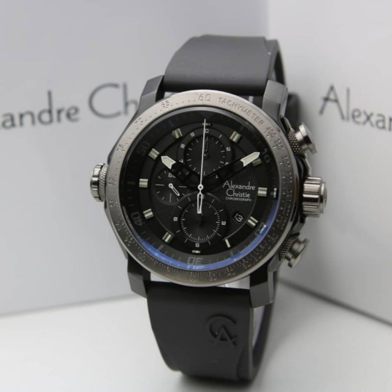 Jam Tangan Alexander Christie Pria Full Black ac6565