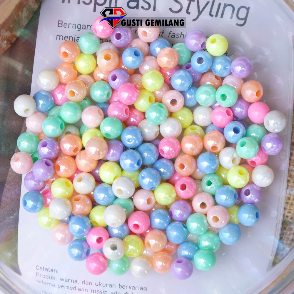 Isi 12pcs Kerajinan Tangan Mutiara Kecil Mini Warna Warni Pastel Aksesoris