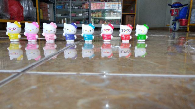 8pcs/set Hello Kitty Topper Kue Pajangan Kue Warna Warni 5cm Model A
