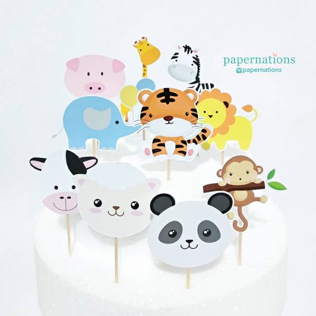 Cupcake Topper Animals / Topper Cake Animals / Cake Topper Animals /Topper Kue Animals