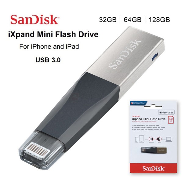 Flash Disk SanDisk iXpand Mini âˆ­ 32GB 64GB 128GB OTG flash