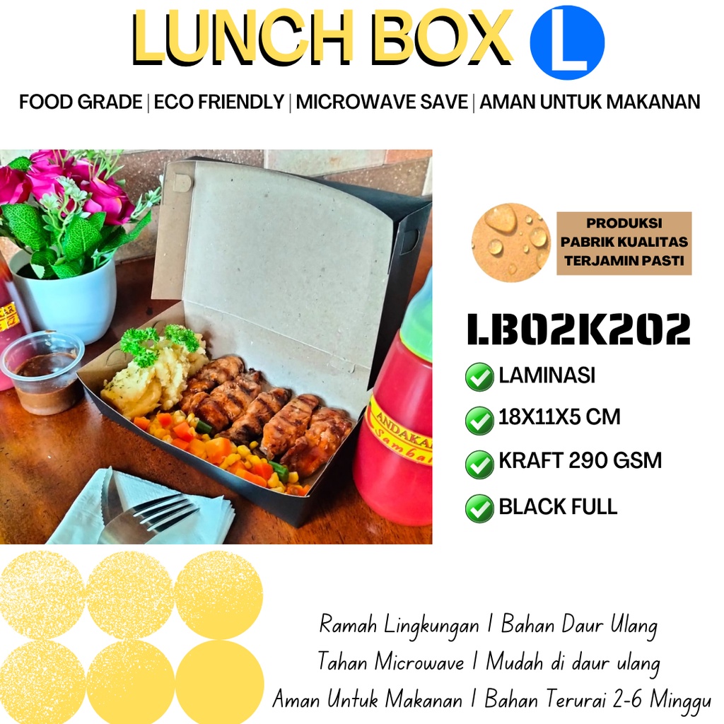 Paper Lunch Box Large Lunch Box Large (LB2K22-Laminasi)