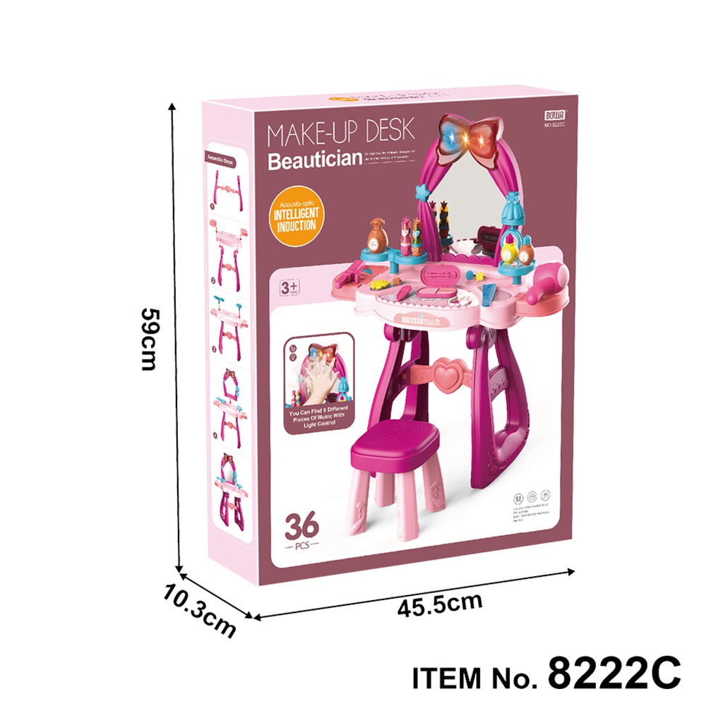 Mainan AnaK perempuan Meja Rias Make Up Desk Beautician 36 pcs