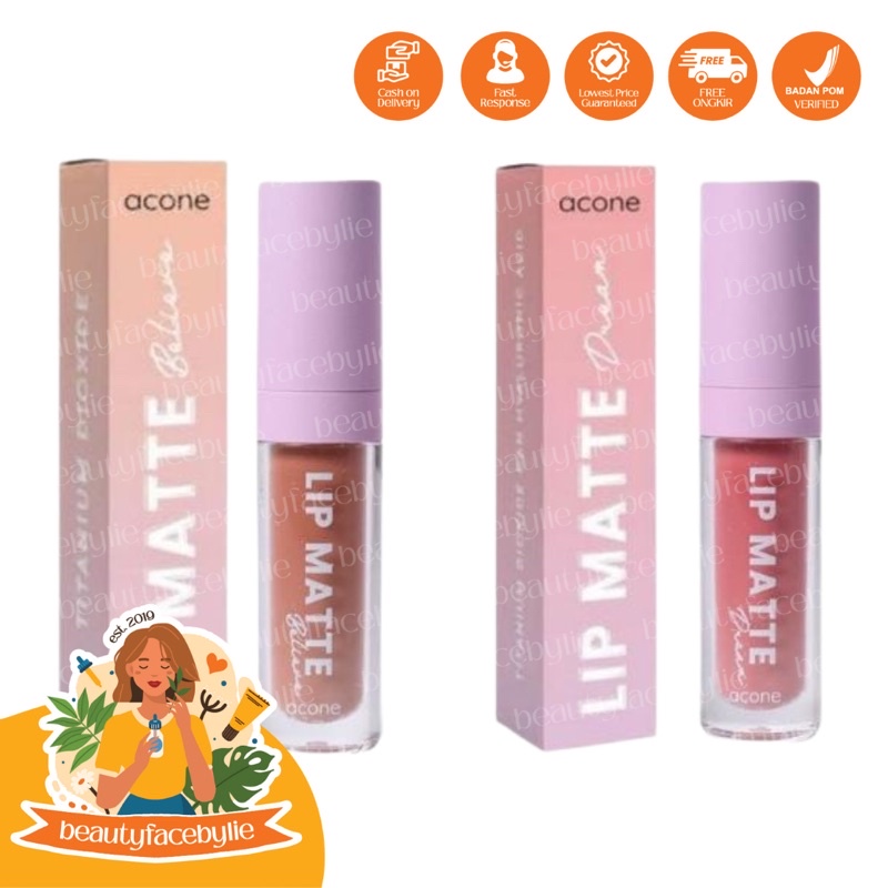 Acone Lip Cream Matte Intense Nude Color with Hyaluronic Acid