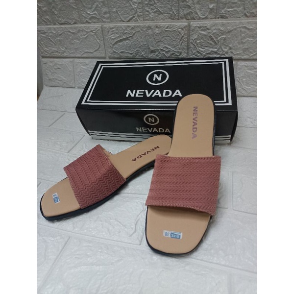 SALE BRAND Matahari Sandal Slop Cewek Rajut Nevada | Sendal Wanita Rajut Larissa Fashion Wanita Terbaru-Saleem
