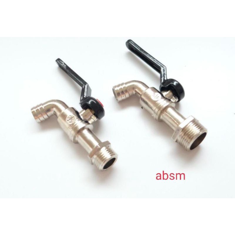 kran air tembok gagang engkol hitam ½ & ¾