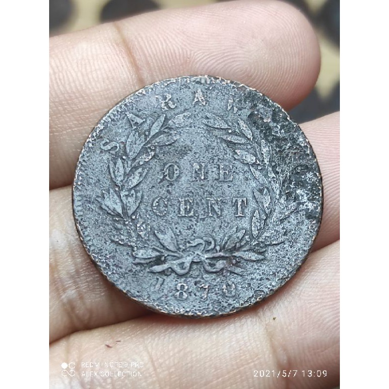 koin sarawak 1 cent 1870 C.brooke rajah
