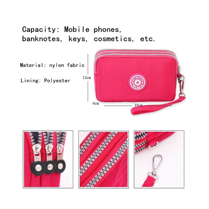 DOMPET WANITA MINI POUCH TEMPAT HP FASHION WANITA CEWEK SIMPLE NYLON WATERPROOF IMPORT MURAH GF634