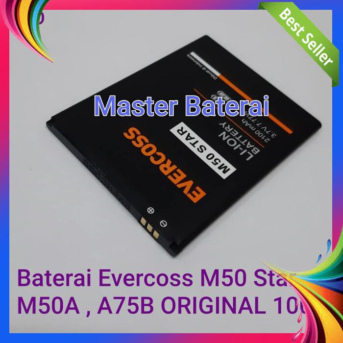BATERAI EVERCOSS M50STAR M50A A75B BATERAI CROSS M50A M50 STAR ORI
