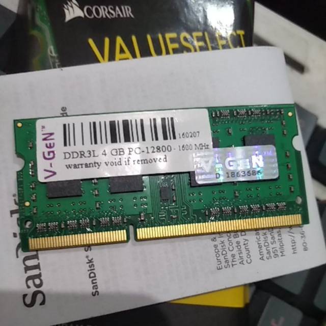 RAM GAMING SODIMM DDR3L 4GB PC-12800 1600Mhz BEKAS