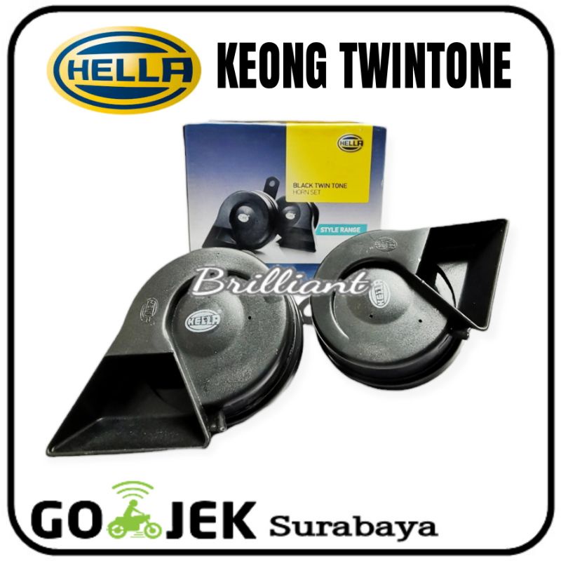 Klakson Dobel Keong - Hella Original - Black Twintone - 12v