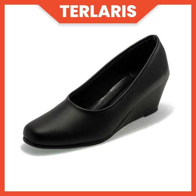 Sepatu Pantofel Wanita Wedges Grutty IN-047 Hitam