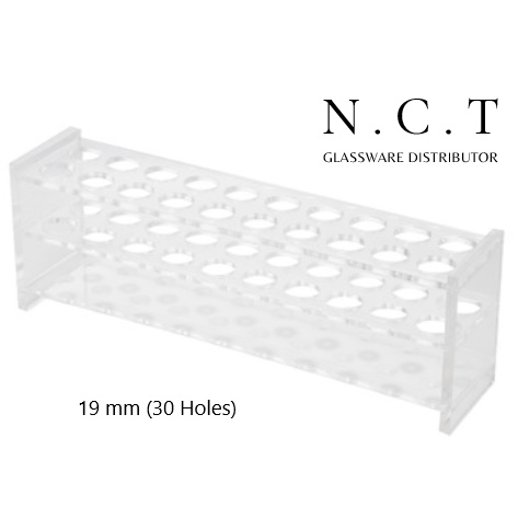 Rak Tabung Reaksi Akrilik / Acrylic Test Tube Rack 19 mm (30 Holes)