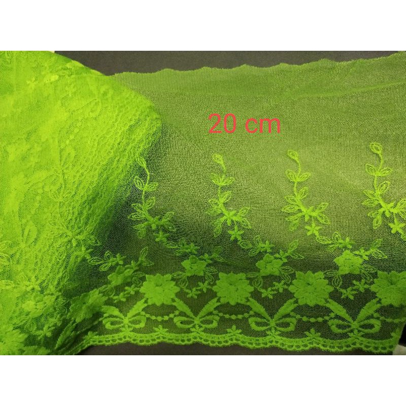 Renda kain tille hijau renda brukat renda bordir besar hijau renda kebaya renda mukena