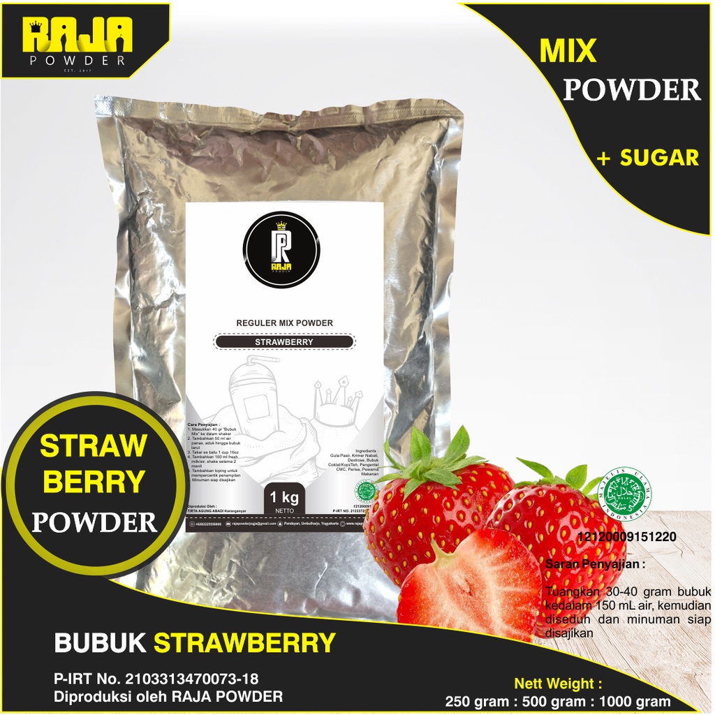 Jual Bubuk Strawberry Bubuk Minuman Strawberry Powder 1 Kg / 1000 Gram ...