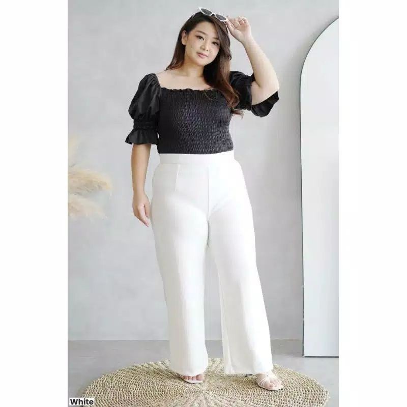 Celana Kulot Highwaist Wanita BIGSIZE JUMBO 90-110kg Bahan Scuba PREMIUM