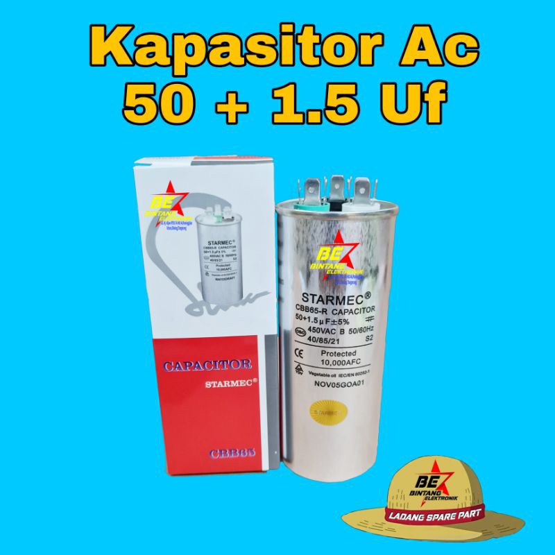 Kapasitor Ac 50+1.5 Mikro Farad Capasitor Ac 50 + 1.5 Uf Kapasitor 50 1.5Uf smc