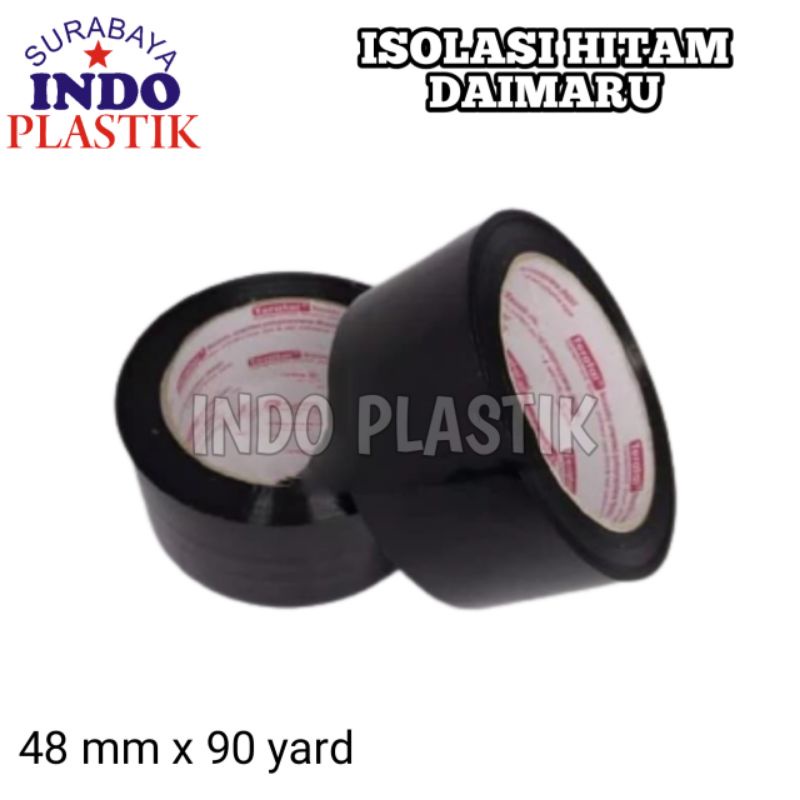 

selotip isolasi lakban daimaru warna hitam plastik opp 100 meter