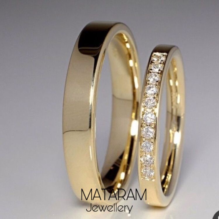 Cincin Kawin Medan Couple Emas (Gold) Kadar 40% - Bebas Request Model Cincin Custom By Mataram Jewellery - Free Ukir Nama &amp; Permata - Cincin Nikah Cincin Tunangan Cincin Lamaran Cincin Cowok Pria Wanita Cincin Emas Kuning Gold Asli - Cincin Kawin Medan