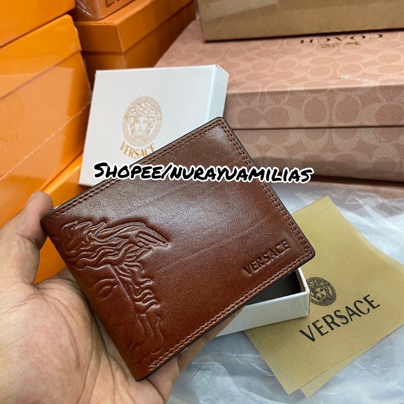 Dompet pria Versace full kulit asli import dompet lipat pria branded dompet pendek pria