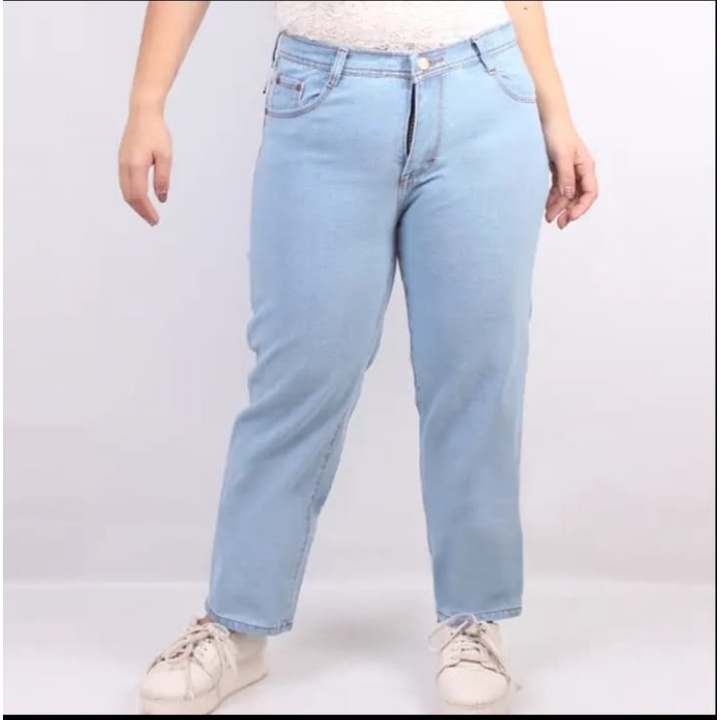 HIGH WAIST JEANS BOYFRIEND WANITA SUPER JUMBO