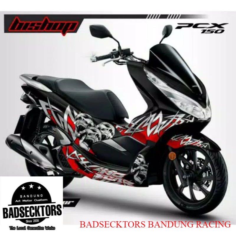 Decal PCX Lokal motif no fear hitam keren