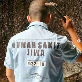 kemeja bengkel workshirt RUMAH  SAKIT  JIWA  by Bobberroots 