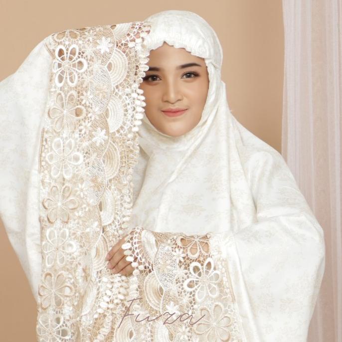 MUKENA PRADA RENDA DEWASA KAIN KATUN SEMI SUTRA BORDIR JUMBO LEMBUT