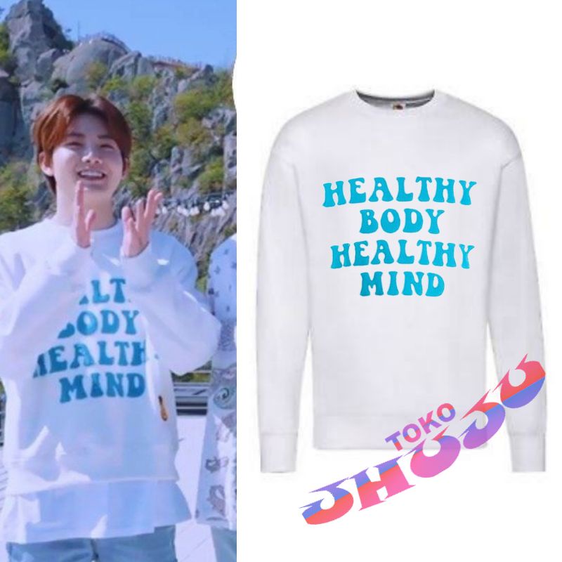 Basic Sweater Treasure Junkyu HEALTHY BODY hanya sablon tulisan depan