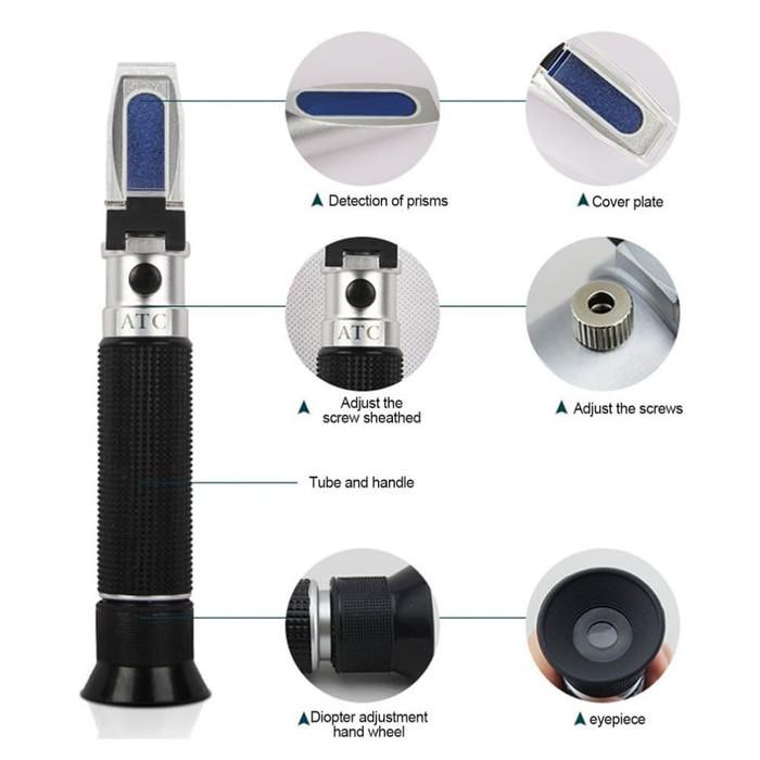 

(yky) Refractometer Brix 0-80% Sugar Alcohol Honey Fruit Refraktometer Gula Berkualitas