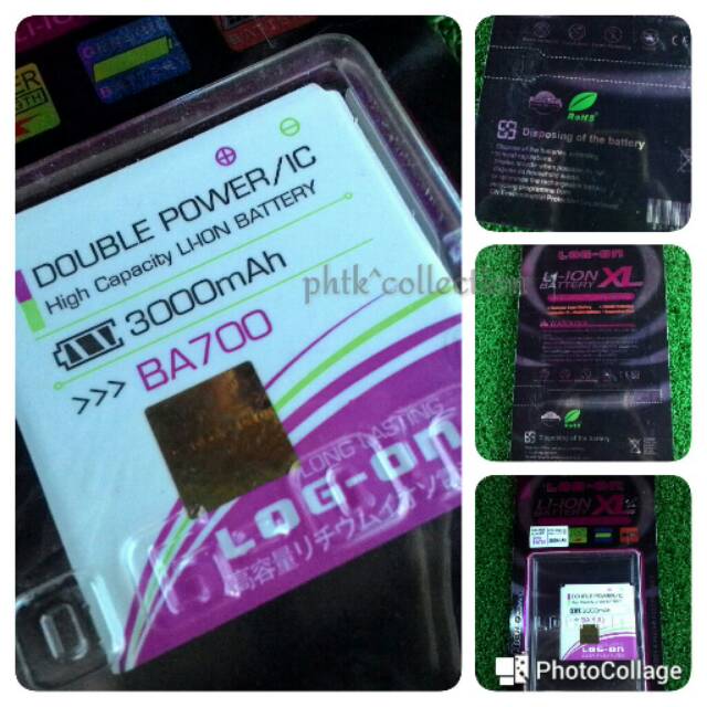 Baterai double power log on sony ba700 3000mah
