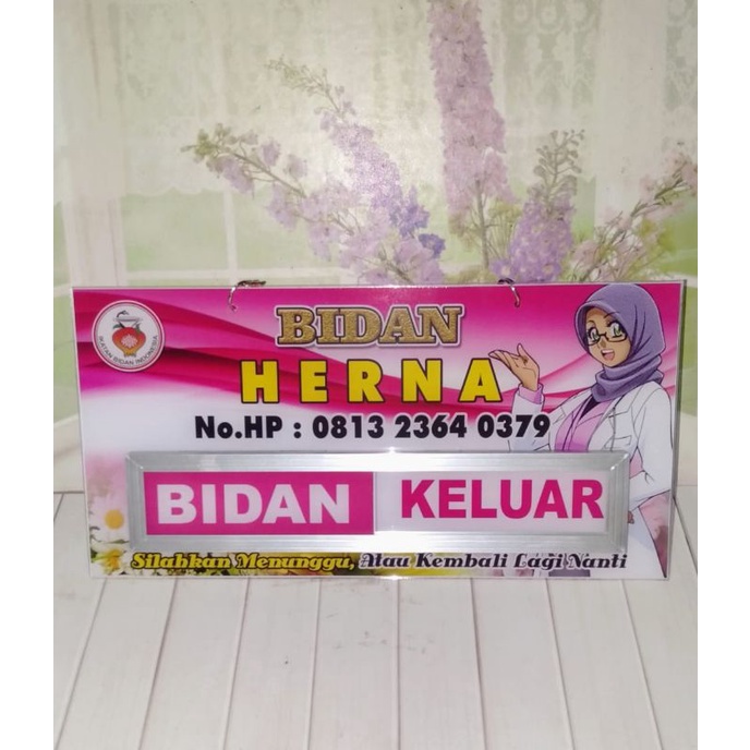 papan bidan ada/keluar (geser)