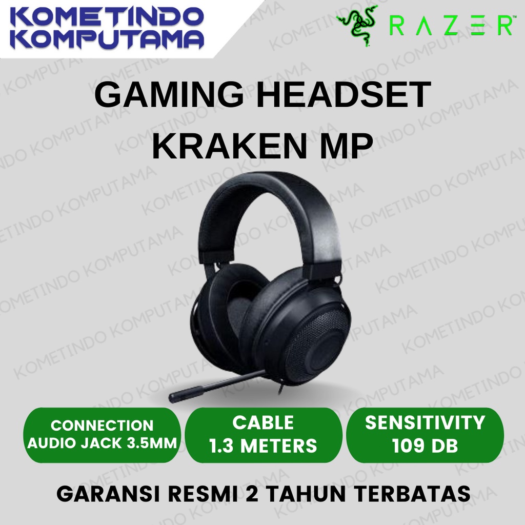 Razer Kraken MP Black Wired Gaming Headset 100% Original Garansi