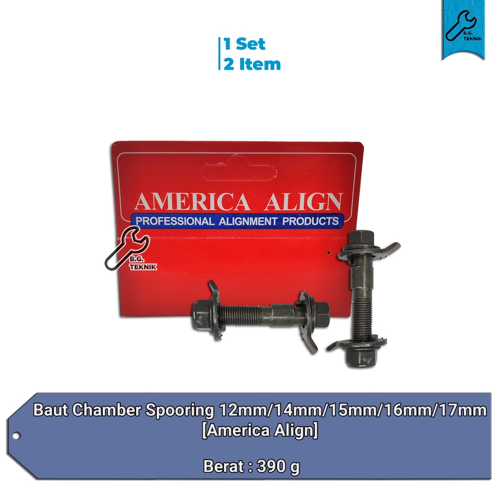 [1 SET 2 PCS] Baut Chamber Spooring (12mm/14mm/15mm/16mm/17mm) America Align