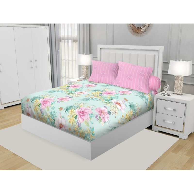 Sprei California Queen Size 160x200x20 Motif Minimalis Seprai Microtex