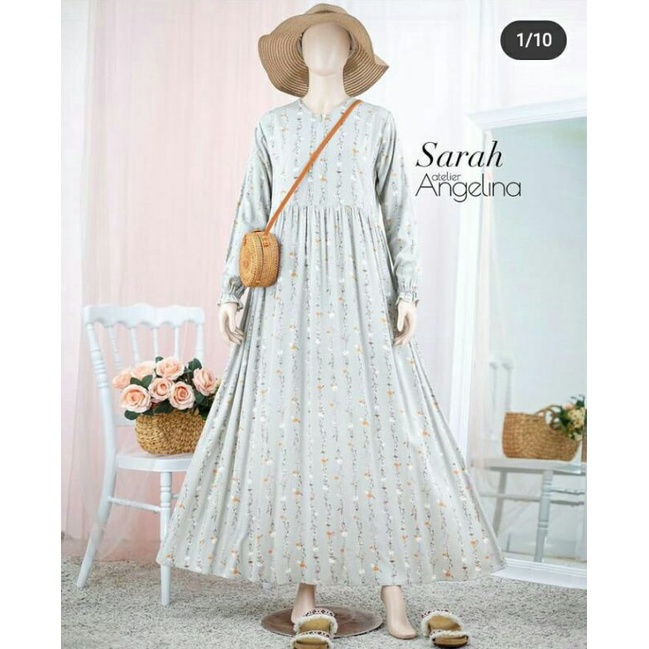 Atelier Angelina Sarah Dress Shallflower Avocado / Shallflo Avocado (SIZE L)