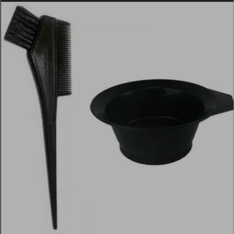 Mangkok dan sisir semir rambut 2 in 1 warna hitam