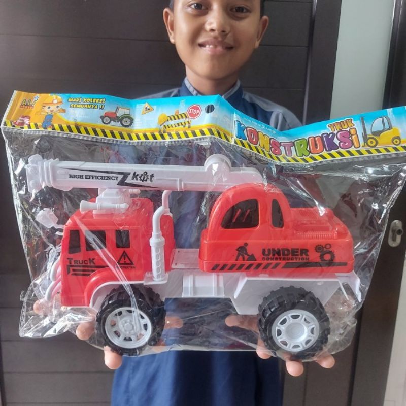 Mainan Mobil Truk Crane - Miniatur Mobilan Truck Kren Tarik Anak Laki Cowok