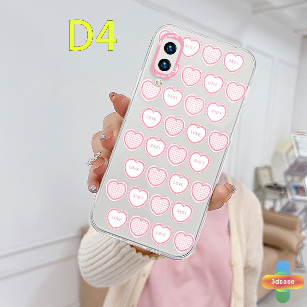 Soft TPU Case VIVO Y21S Y20S Y12i Y12S Y12 Y20 Y15S Y91C V23E Y16 V21 Y21 2021 Y21A Y21T Y30 Y33T Y01 Y91 Y30i Y93 Y95 Y15 Y17 T1 Y55 Y75 Y50 Y53S Y51 2020 Y51A Y10 Y33S Y1S Y11 Y31 Y20i Y91i Y51S Y20G Pink Love Heart Transparent Case