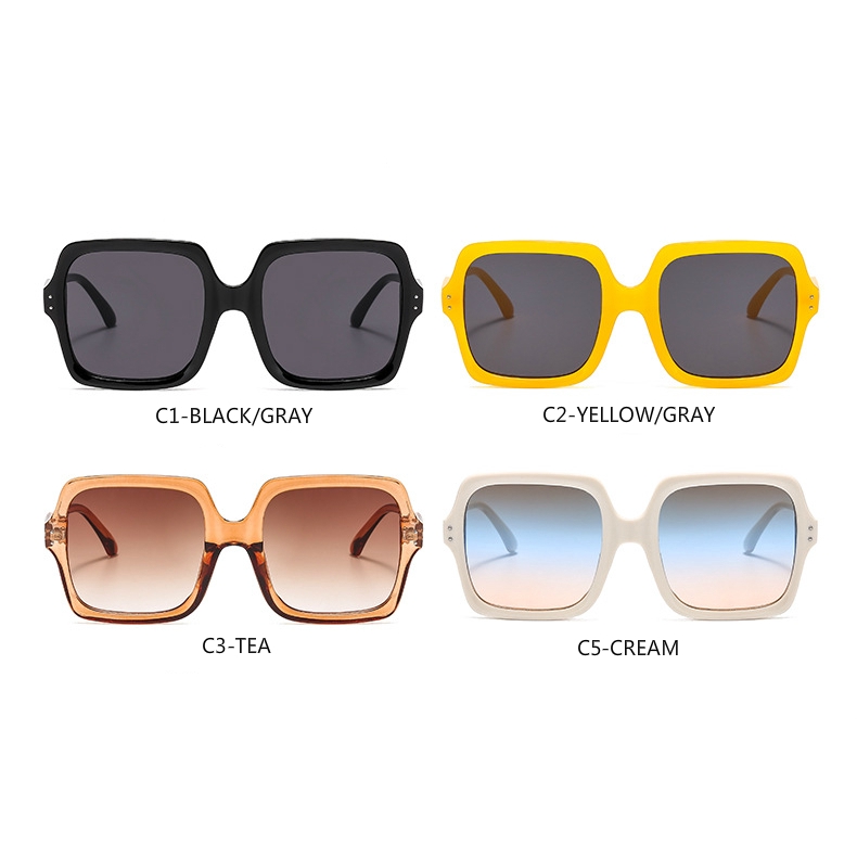 Fashion ins trend metal hinge square sunglasses for men and women