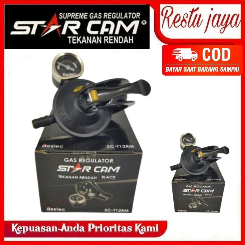 Regulator Starcam Paket Selang SC-T12RMS Regulator Gas Anti Bocor