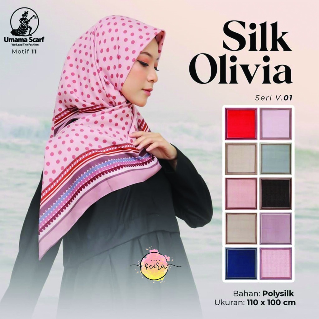 [BISA COD] Umama Kerudung / Hijab Silk Olivia Motif (Bisa Pilih Motif)-A11