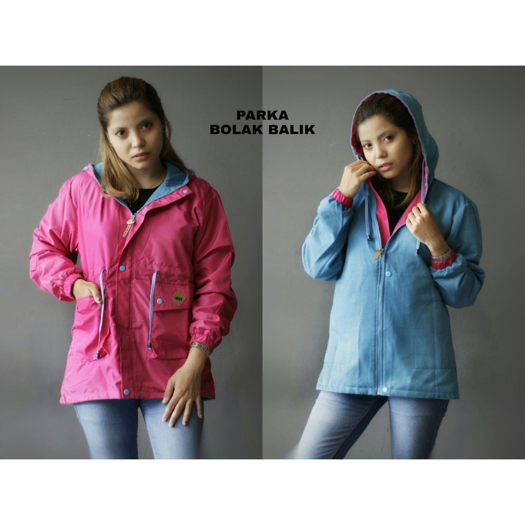 Jaket Parasut Wanita / Jaket Bolak Balik Wanita