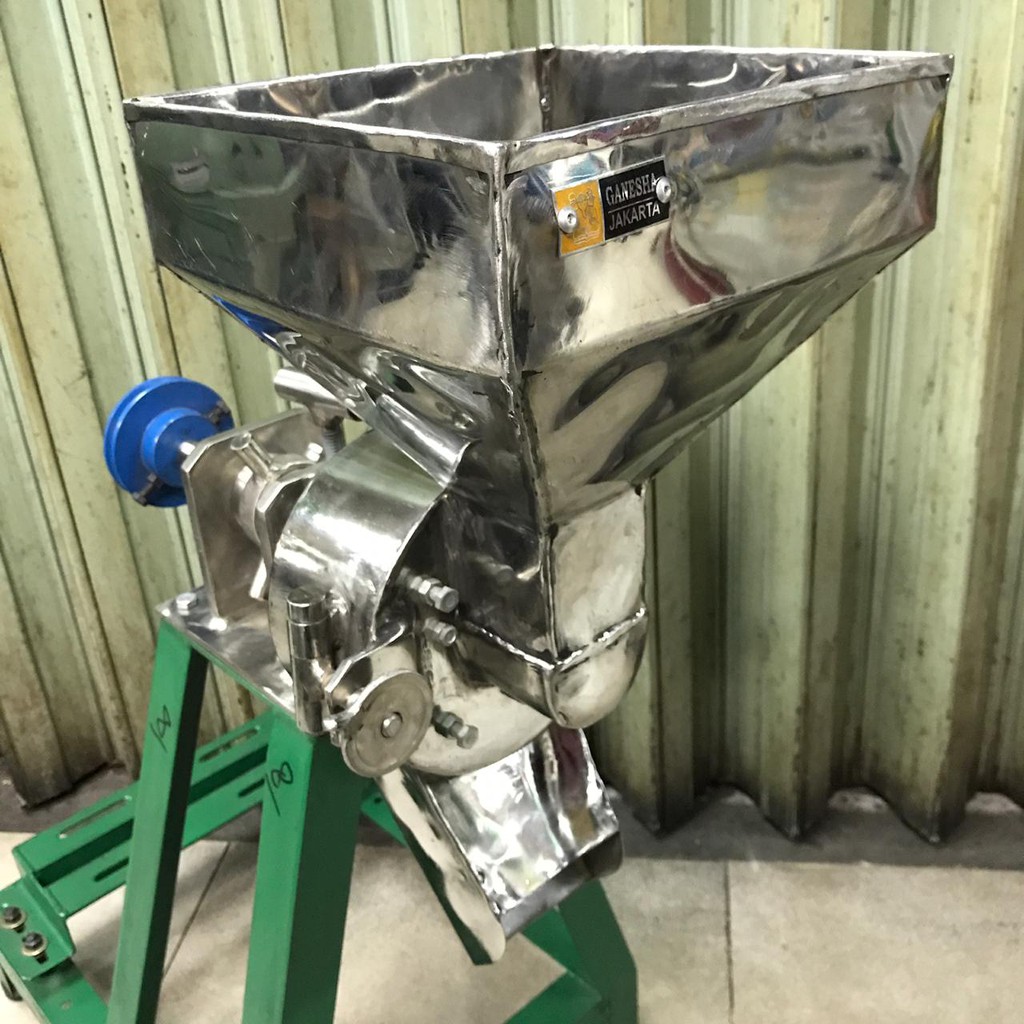 Mesin Gilingan Cabai/Bumbu Stainless merk GANESHA Ukuran 6 inch + Engine Honda 5,5Hp GX-160