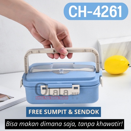 Lunch Box Set Kotak Bekal Makan Wheat Straw 4 in 1 CH-4261