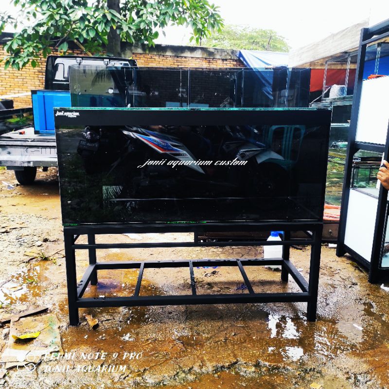 aquarium 120x50x50 10mm rak ceper full stiker oracall black