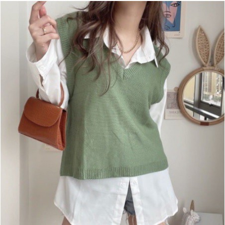 rompi rajut - knit vest - korean knit vest - MELLO VEST - rompi rajut wanita