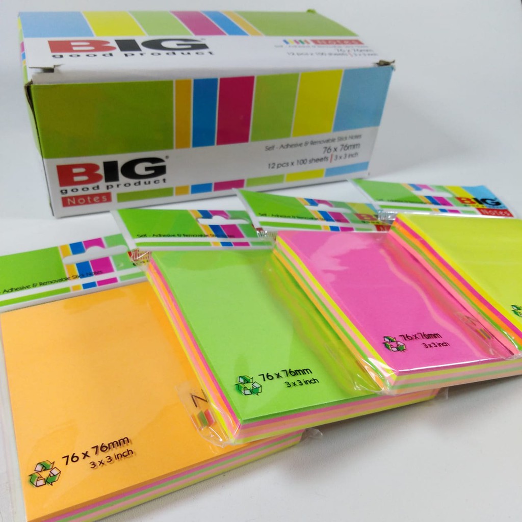 STICKY NOTE BIG 76X76 TUMPUK / PEMBATAS / PENANDA KERTAS / INDEX  (PCS)-2